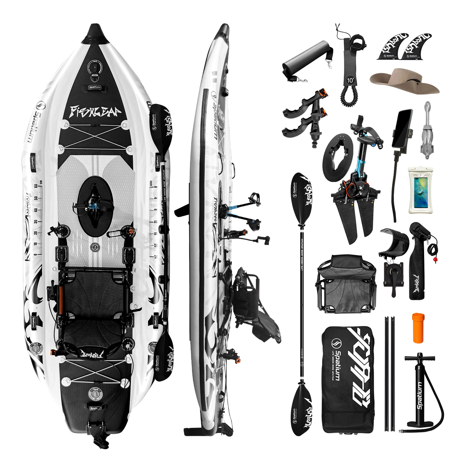 Kayak Inflable Spatium de 11.5 - Fishing Kayak Pedal Drive reseña y precio
